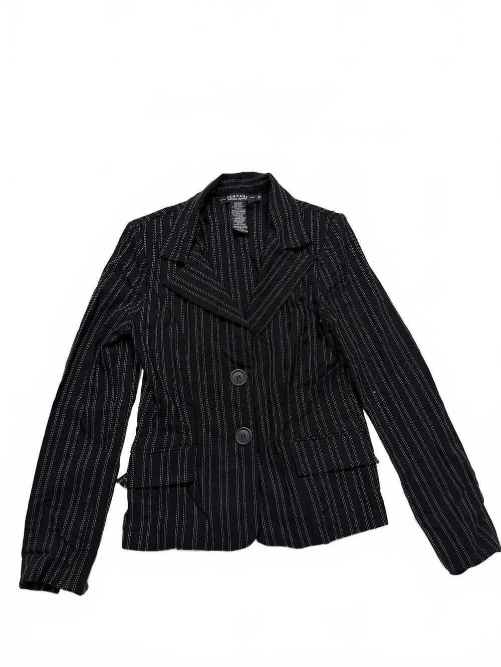 y2k Rampage Black Pinstripe Fitted Blazer Jacket Size M